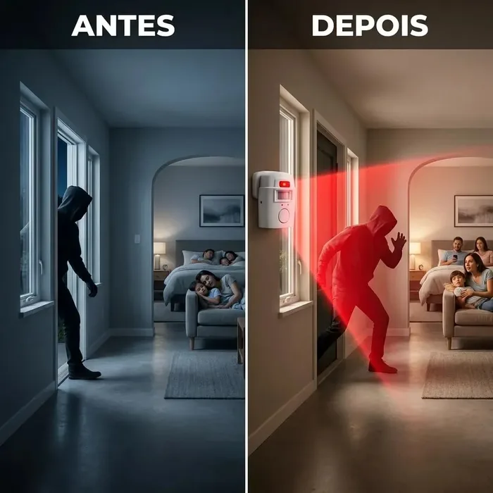 Alarme Mini sem Fio com Sensor de Presença e 2 Controles Remotos — foto 3 de 4
