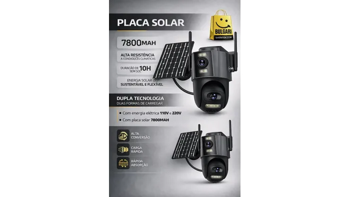 Câmera de Segurança Solar 4G/5G Ip Camera TQ13 8MP 4K com Visão Noturna e Áudio Bidirecional — foto 3 de 4