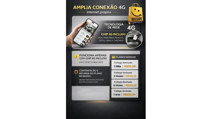 Câmera de Segurança Solar 4G/5G Ip Camera TQ13 8MP 4K com Visão Noturna e Áudio Bidirecional — foto 4 de 4