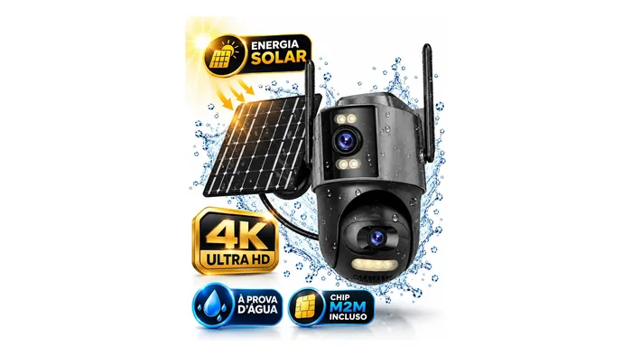 Câmera de Segurança Solar 4G/5G Ip Camera TQ13 8MP 4K com Visão Noturna e Áudio Bidirecional — foto 1 de 4