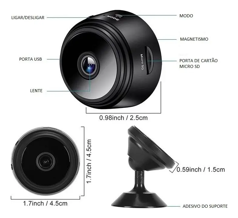 Câmera Espiã Mini A9 Wi-Fi Visão Noturna — foto 3 de 3