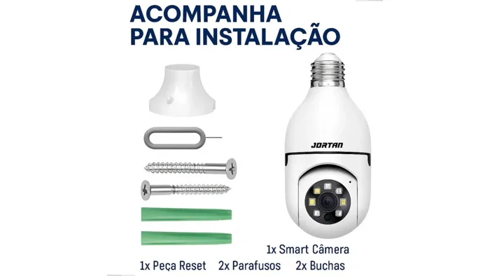 Câmera Jortan Lâmpada JT-8177 Wi-Fi 360° Full HD — foto 2 de 3