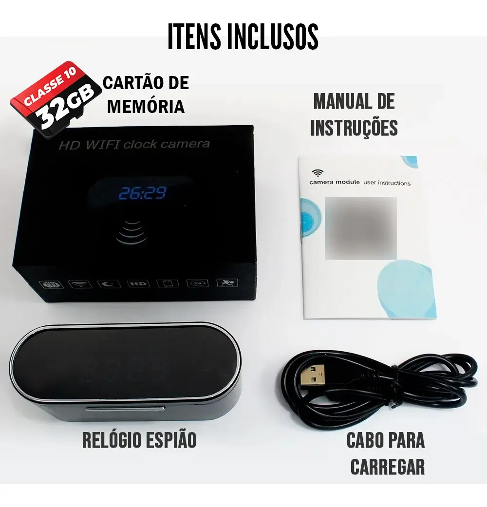 Câmera Espiã Relógio Mike Shop 32GB Wi-Fi Full HD 1080p — foto 3 de 3