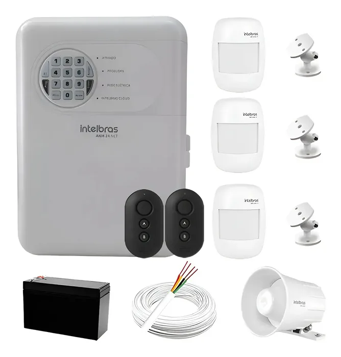 Kit Central Alarme Intelbras ANM 24 Net App 3 Sensores Com Fio Branco — foto 2 de 5