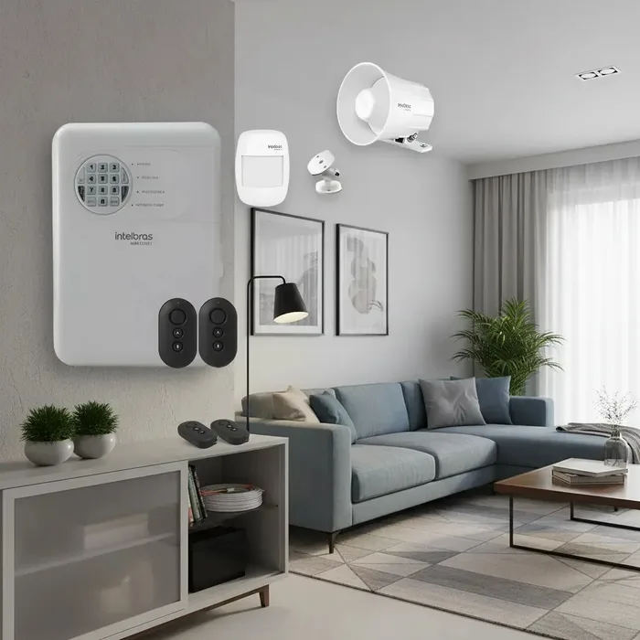 Kit Central Alarme Intelbras ANM 24 Net App 3 Sensores Com Fio Branco — foto 3 de 5