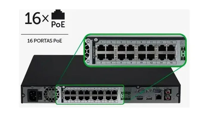 Gravador NVR 16 Canais PoE IP 4K NVD 1516 P Intelbras — foto 3 de 4
