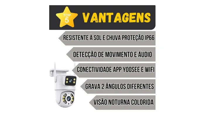 Câmera Jortan Externa Lente Dupla 6MP Wi-Fi App Yoosee — foto 2 de 5