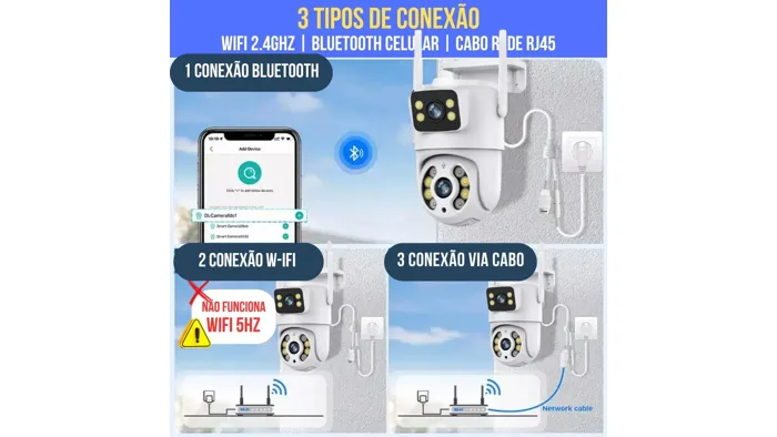 Câmera Jortan Externa Lente Dupla 6MP Wi-Fi App Yoosee — foto 5 de 5