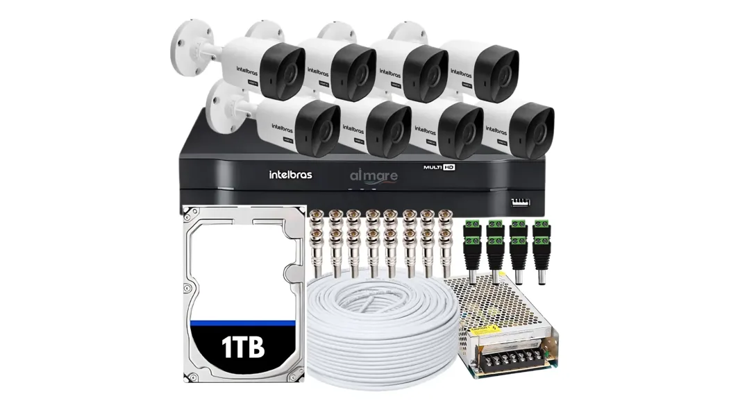 Kit Intelbras CFTV 8 câmeras com DVR e HD de 1 TB — foto 1 de 6