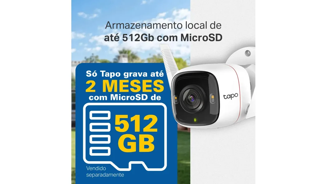 Câmera Wifi Externa TP-Link Tapo C320WS 2K 4MP IP66 Visão Noturna Colorida Sirene — foto 5 de 5