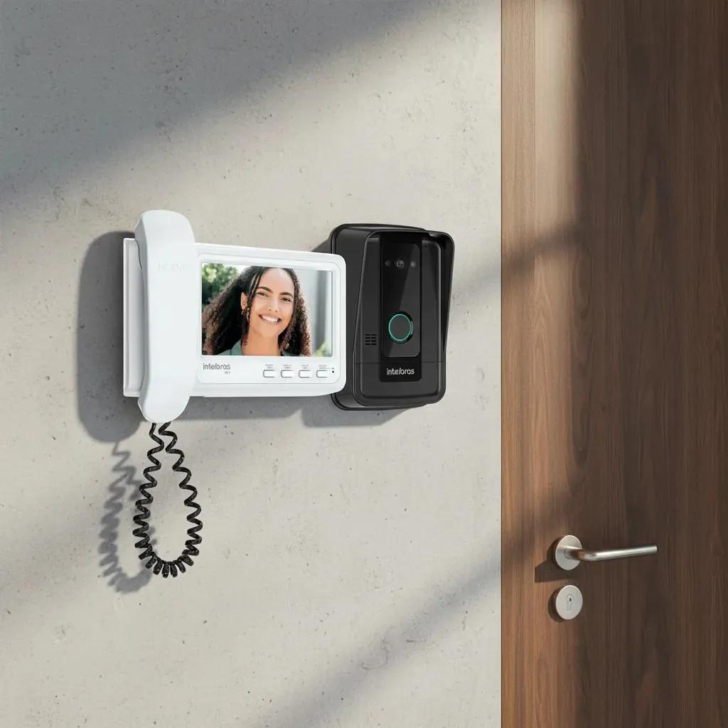 Vídeo Porteiro Intelbras Eletrônico Ivr 7 C/microfone Branco — foto 2 de 4
