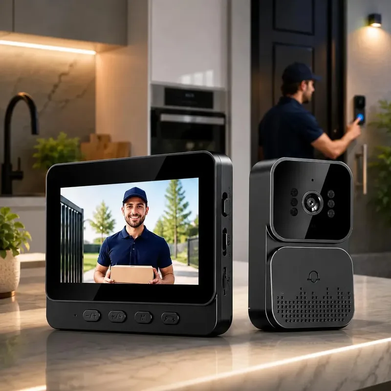 Vídeo Porteiro Campainha com Áudio Monitor Sem Fio Interfone Bidirecional Wireless Hd VLX — foto 1 de 3