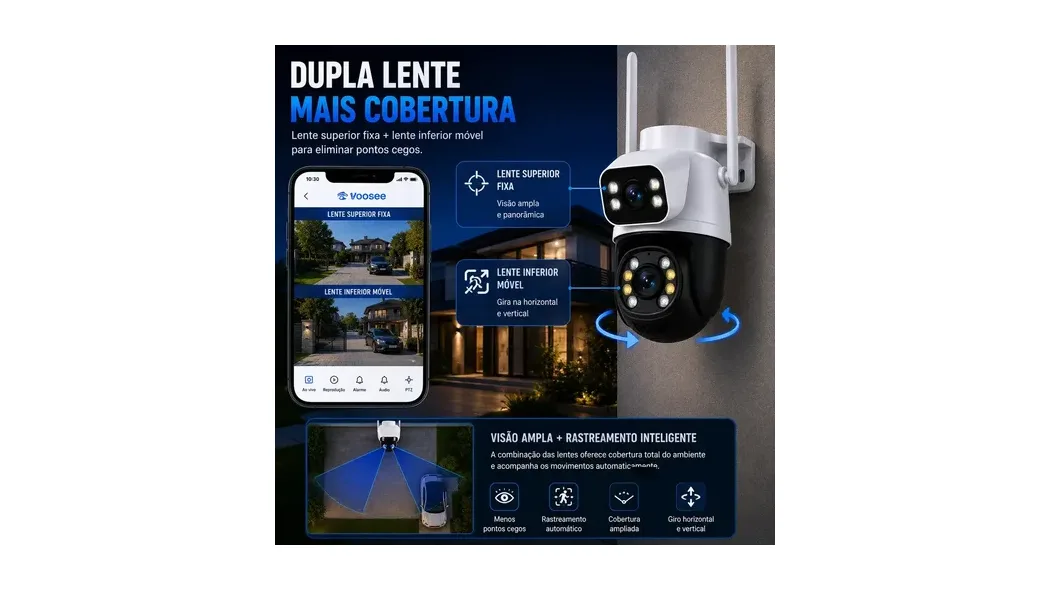 Câmera de Segurança IP Jortan JT-8695 Wi-Fi Lente Dupla 355° — foto 2 de 5