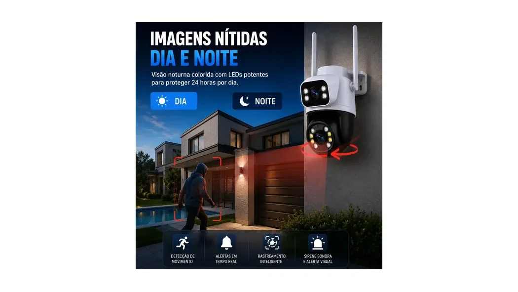 Câmera de Segurança IP Jortan JT-8695 Wi-Fi Lente Dupla 355° — foto 3 de 5
