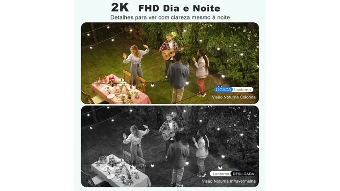 Câmera de Segurança Solar Wi-Fi 2K Externa 360° Pan/Tilt com IA, Detector de Movimento, Luz, Áudio Bidirecional, Sirene — foto 4 de 5